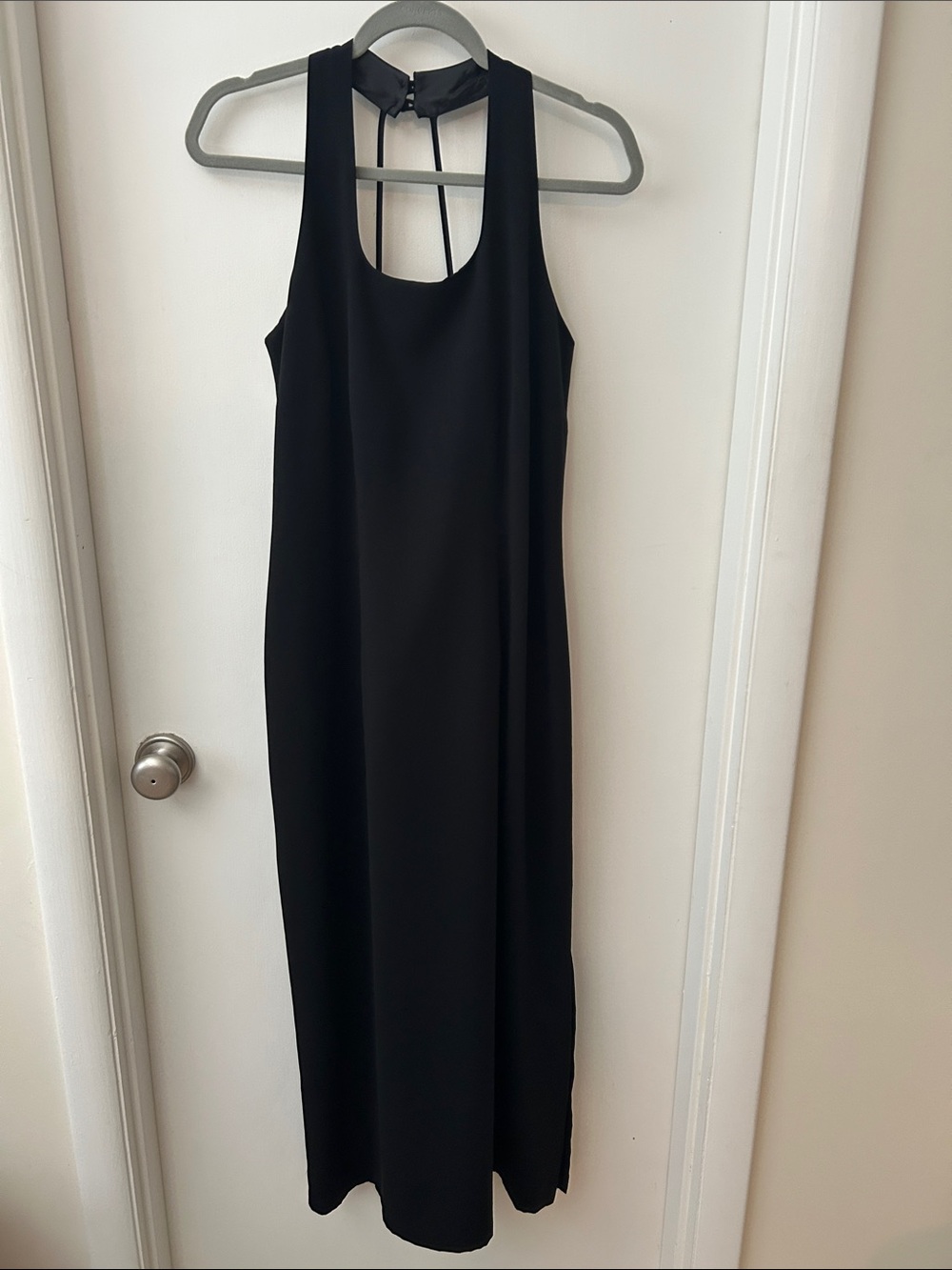 Black Sleeveless Maxi Dress with Back Tie Detail